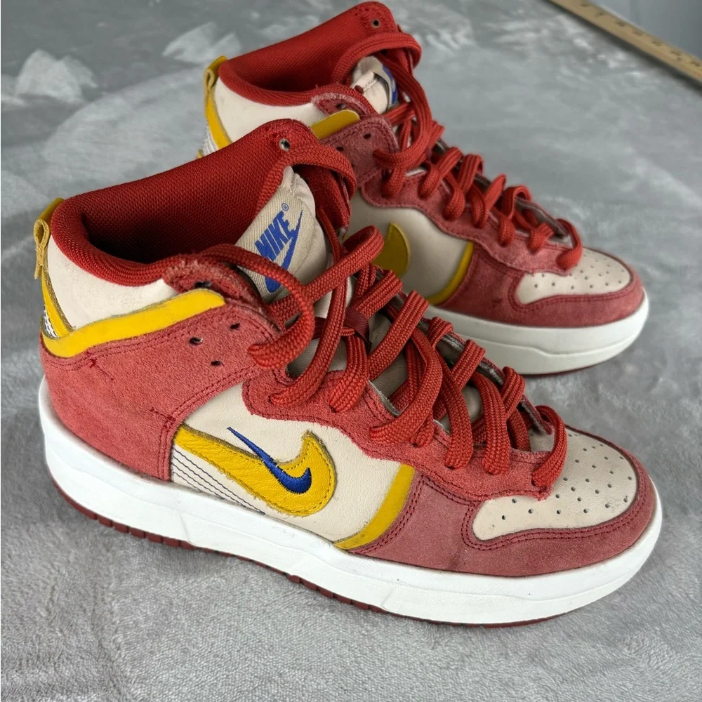 Nike Dunk High LX DH3718-600 Multicolor Suede Leather Women’s Size 6.5 EU‎ 37.5
